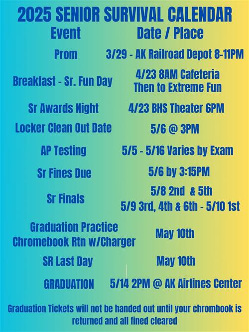 2025 Senior Survival Calendar